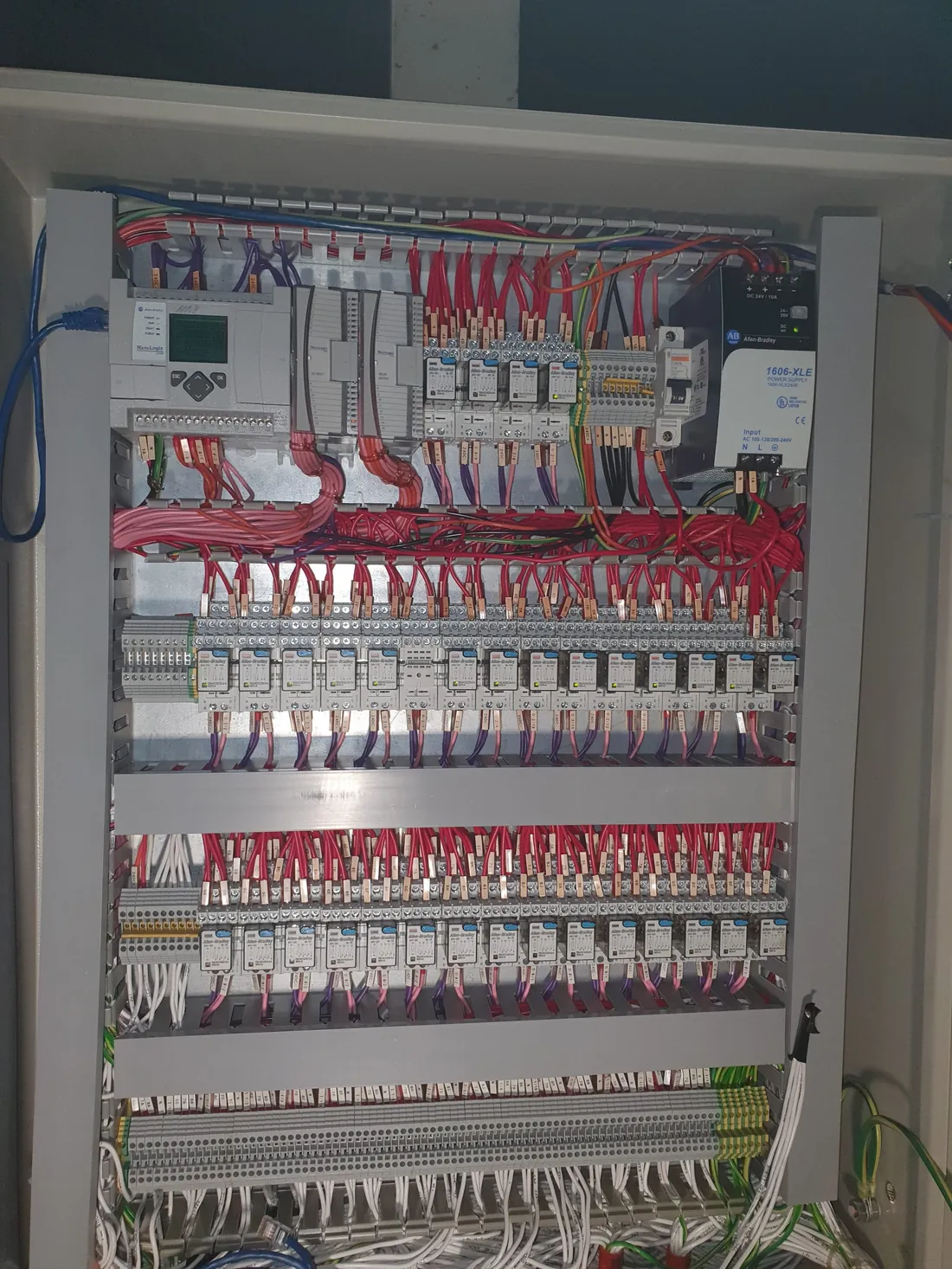 Completed control panel wiring