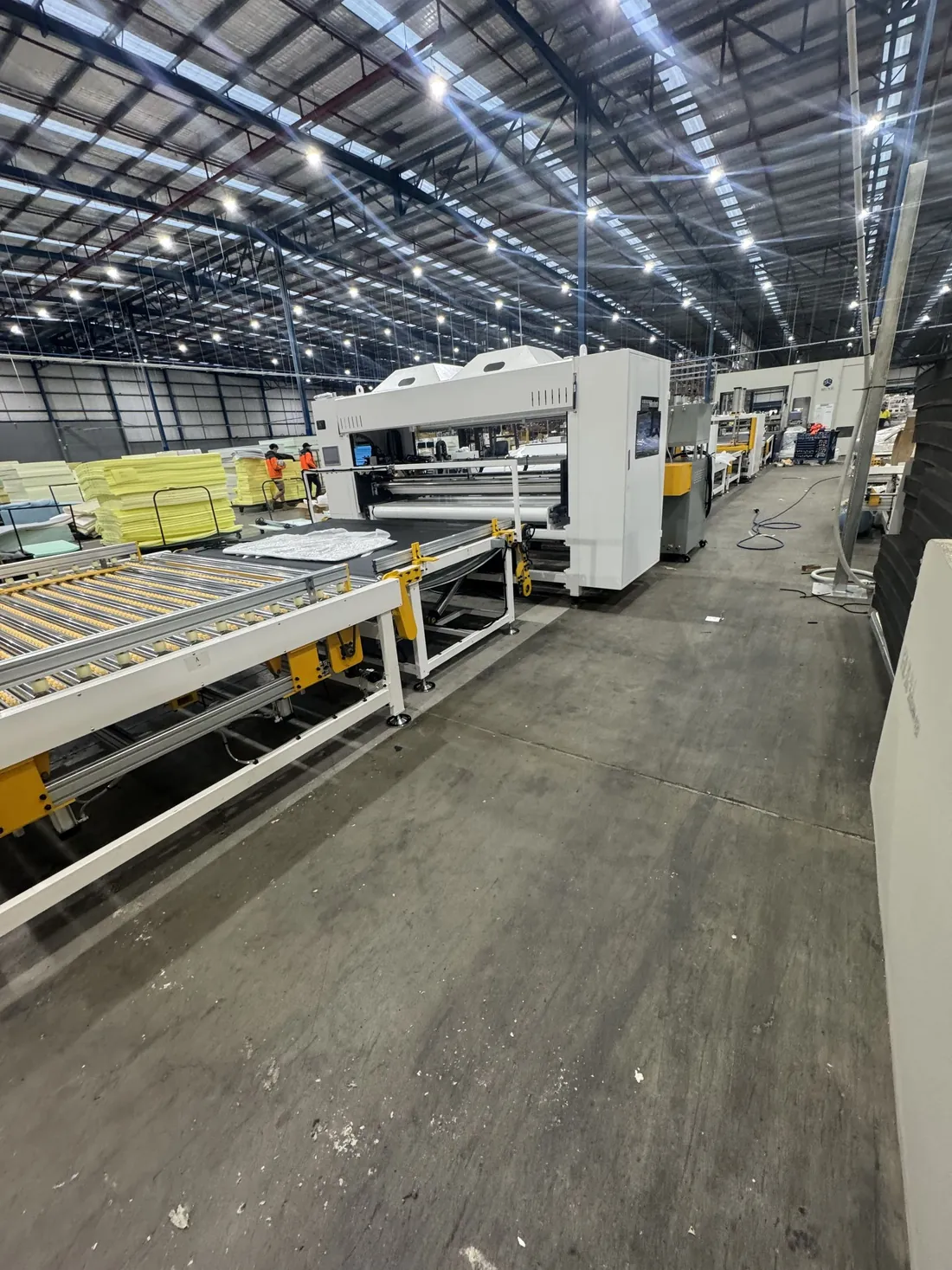 New production line installed on a manufacturing floor