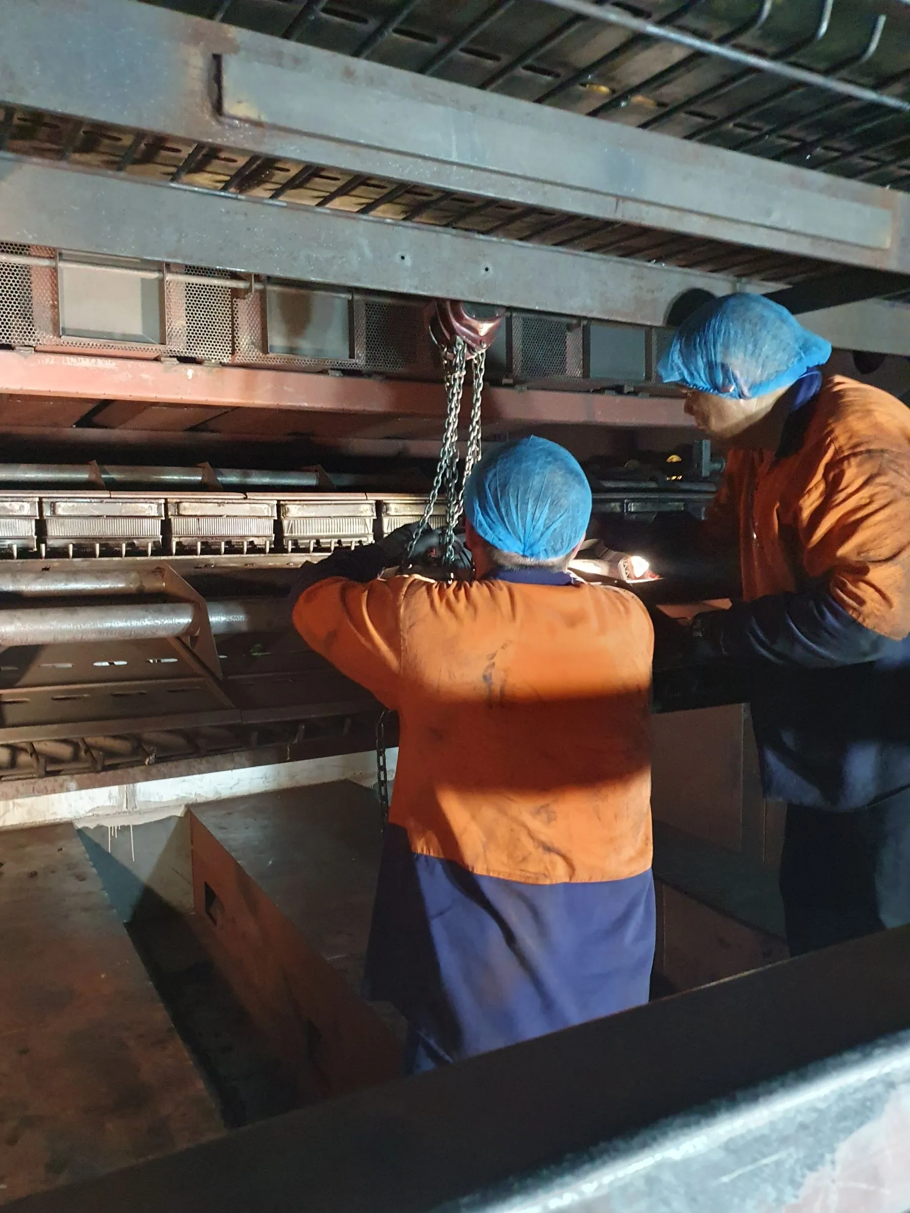 Work inside production plant during a planned shutdown